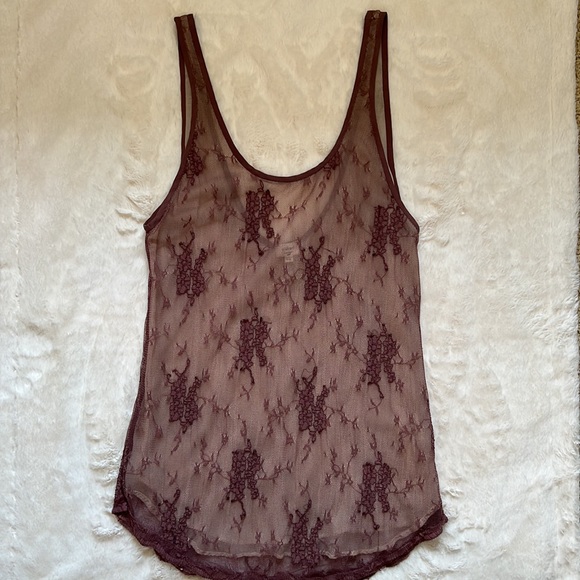 Aritzia Wilfred Sheer Lace Tank Top - Picture 3 of 6